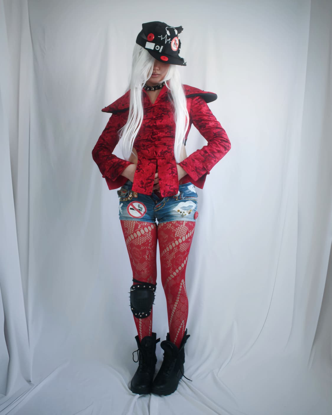 Kitsch Hand-Drawn Y2K Denim Shorts 상품이미지5