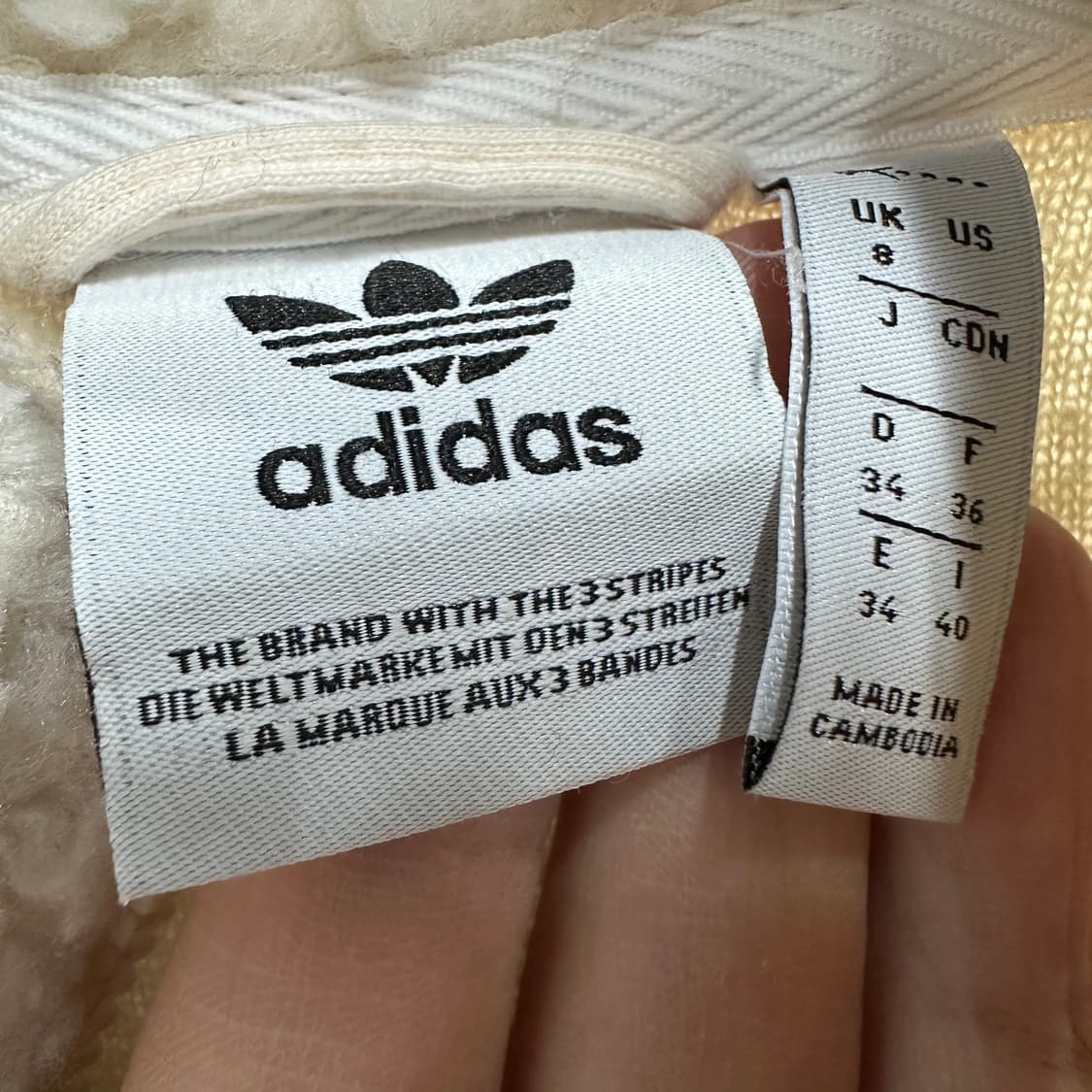 95 아디다스 여자 양털 뽀글이 숏 점퍼 상품이미지3