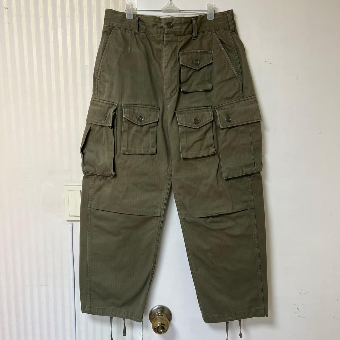 엔지니어드가먼츠 fa팬츠 헤링본 올리브 S사이즈 상품이미지1