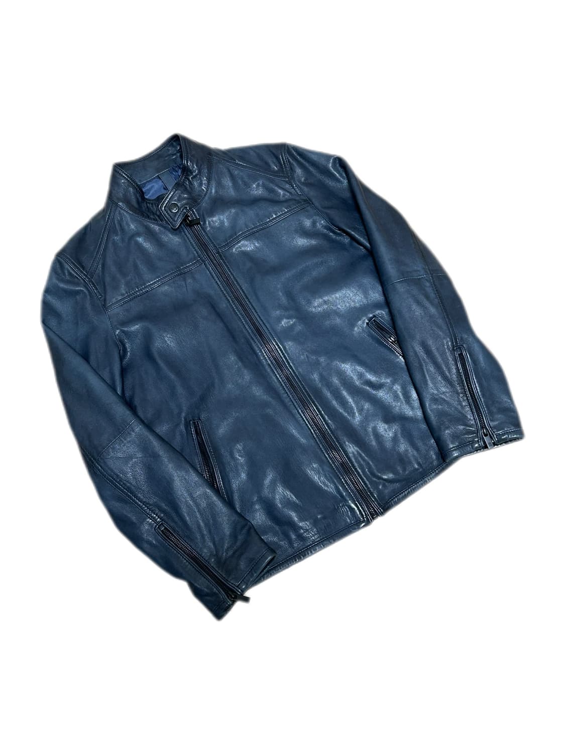 마시모두띠 다크 네이비 프리미엄 나파 레더 자켓 상품이미지1