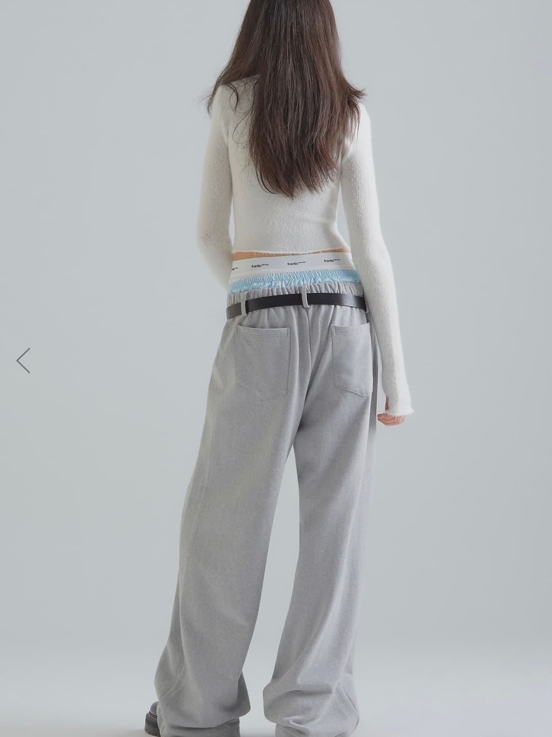 프랜틱서비스 레이어드 스웨트 팬츠 그레이 상품이미지3