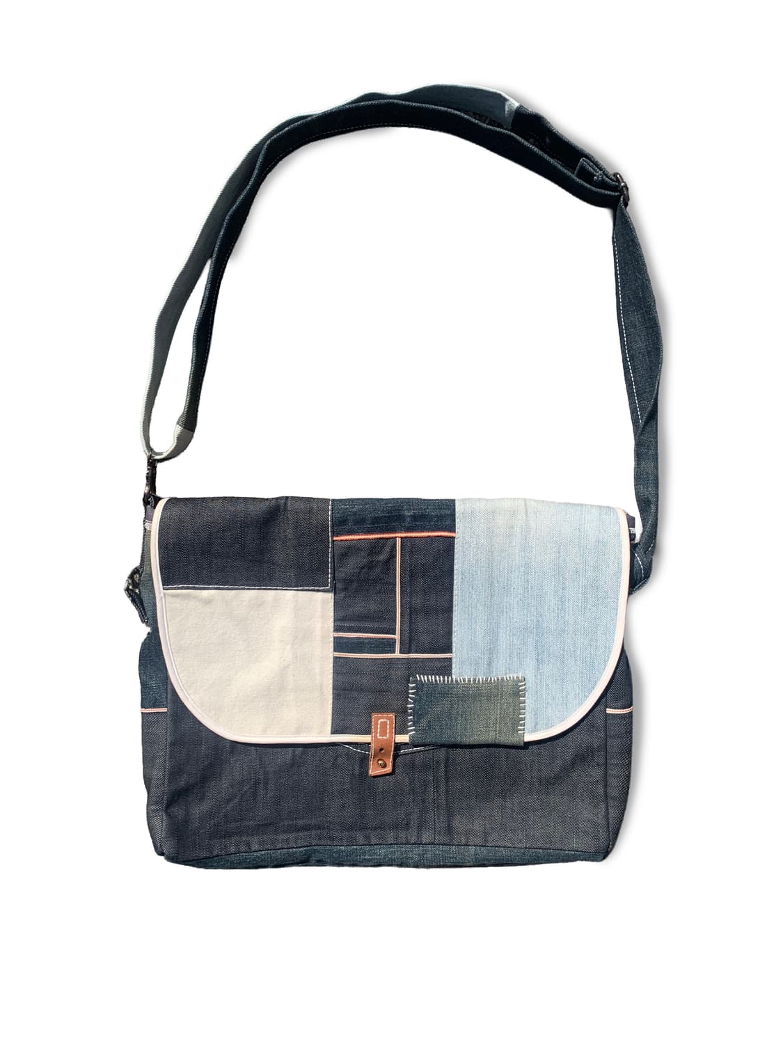 빈티지 데님패치 리워크 메신저 백 상품이미지2