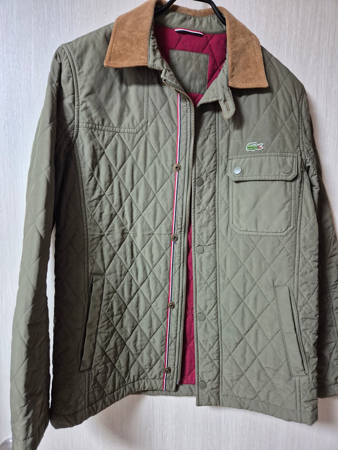 라코스테 퀄팅 자켓 누빔 자켓 코듀로이카라 자켓 95 상품이미지1