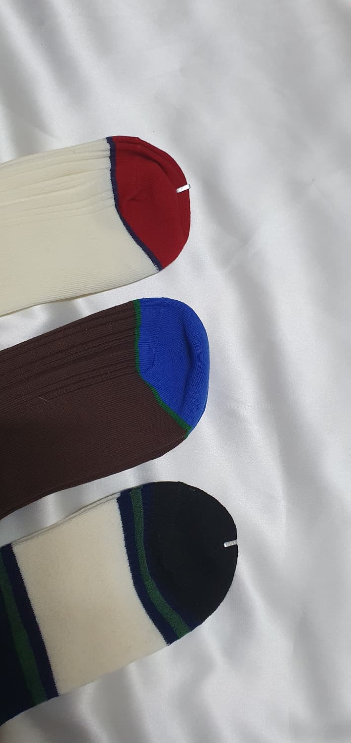 네이비 크림베이지 그린 블루 브라운 스트라이프 비비안웨스트우드 양말  상품이미지6