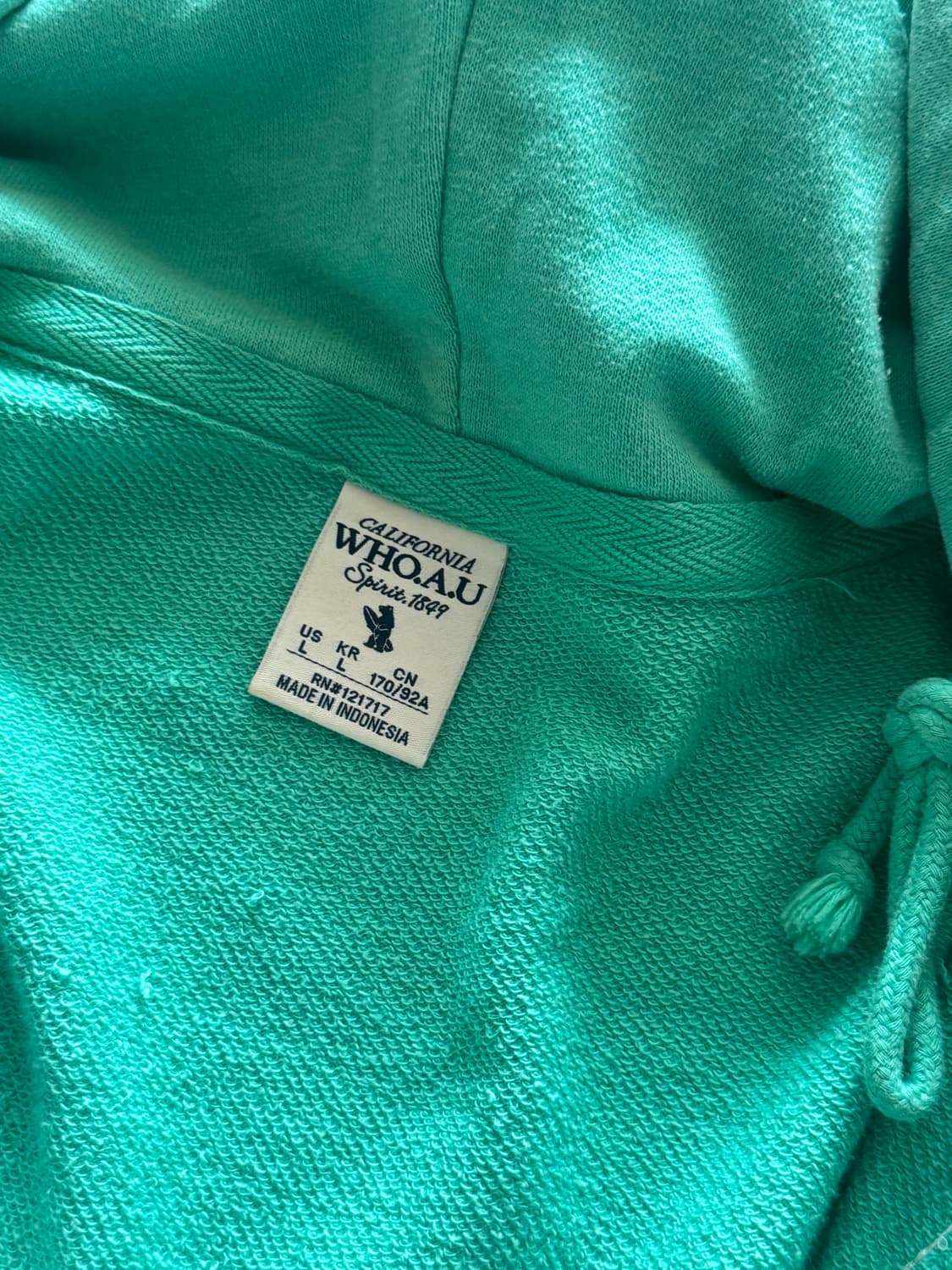 후아유 민트 후드집업 L 상품이미지2