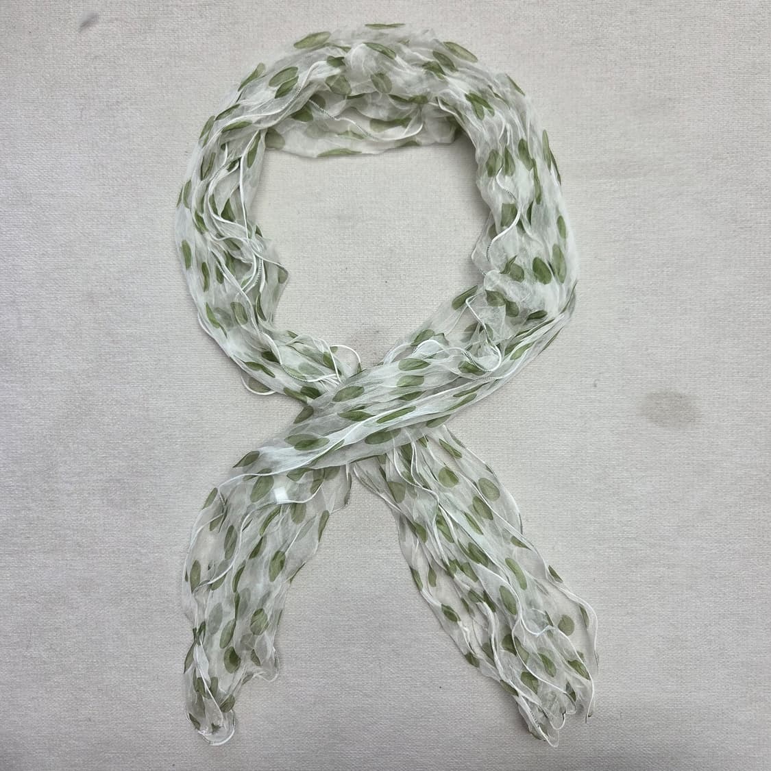 하구미 모리걸 세이지 그린 도트 스카프 상품이미지1