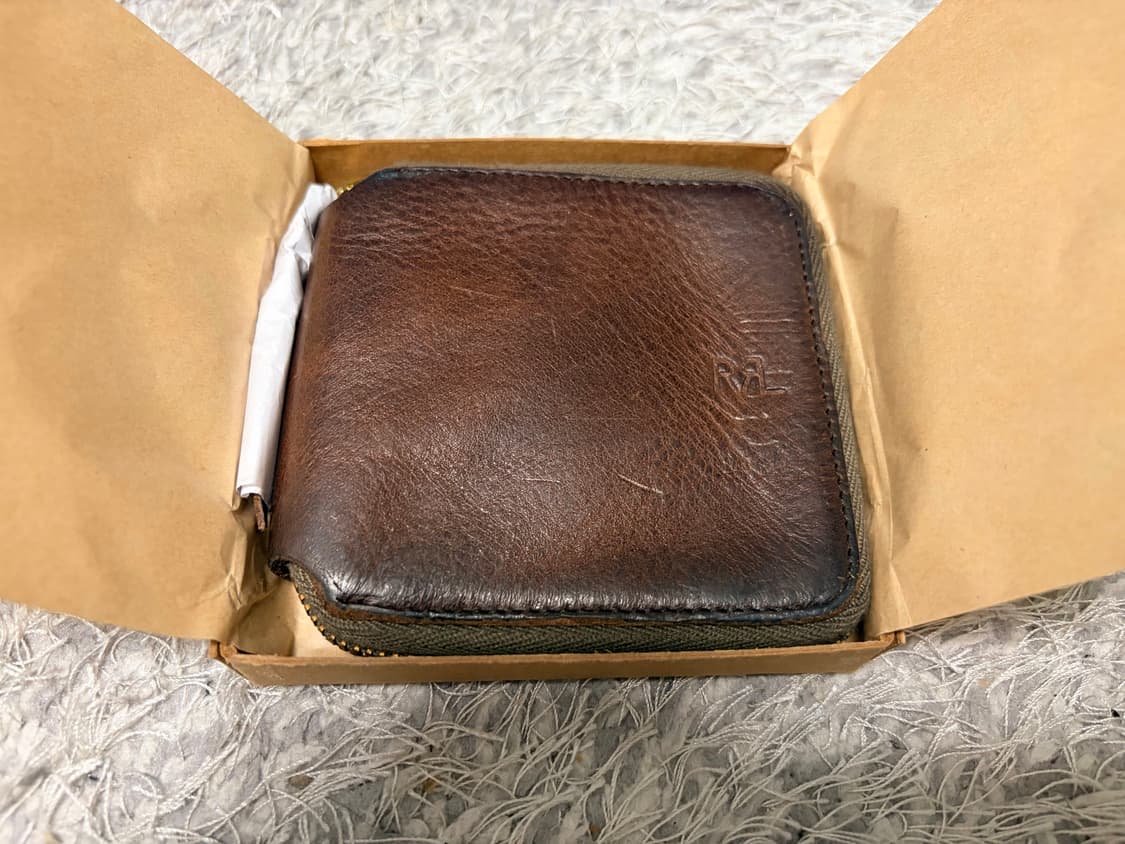 RRL 더블알엘 레더 집 월렛 다크 브라운 상품이미지4