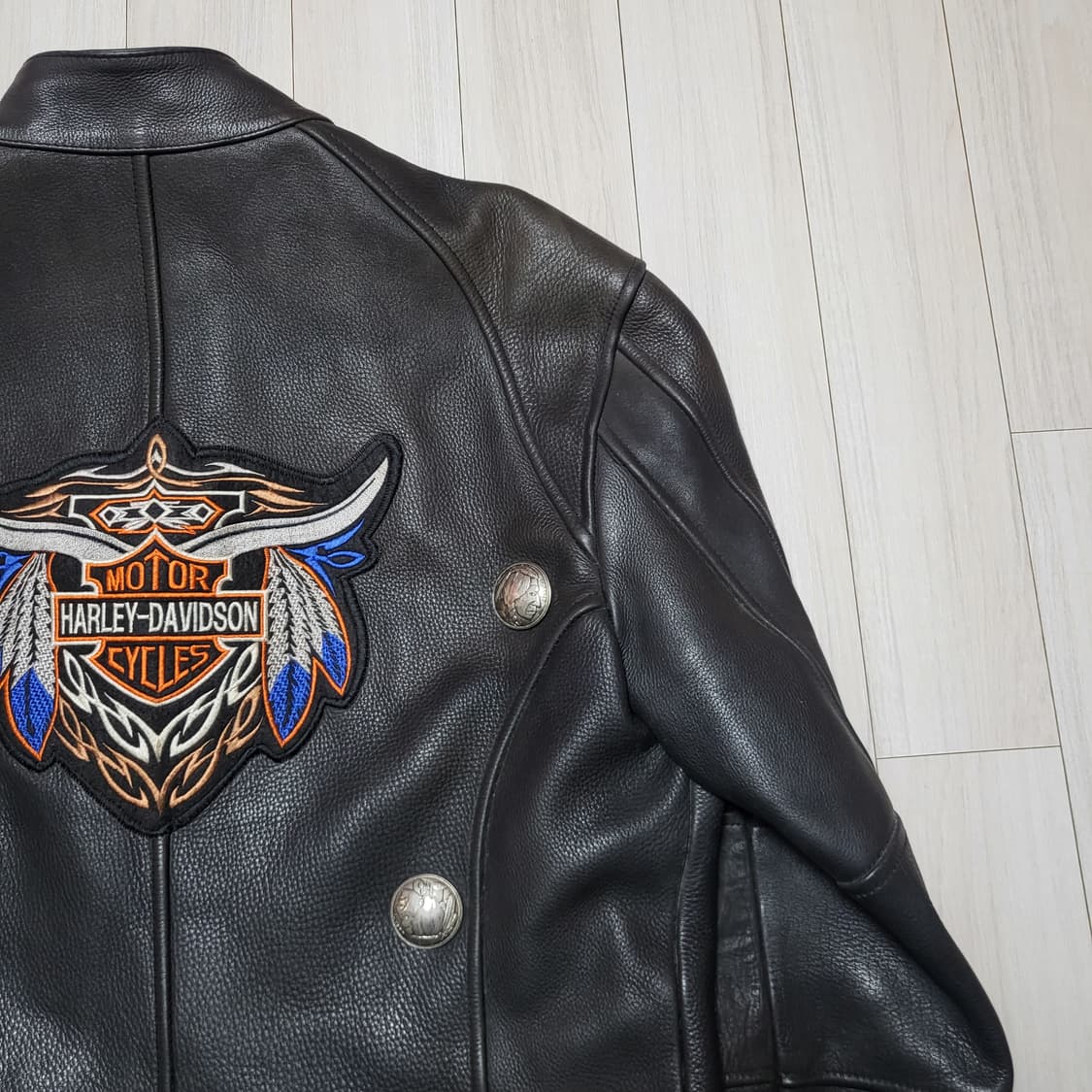 (L) 90s 빈티지 소가죽자켓 라이더자켓 카우하이드자켓 상품이미지9