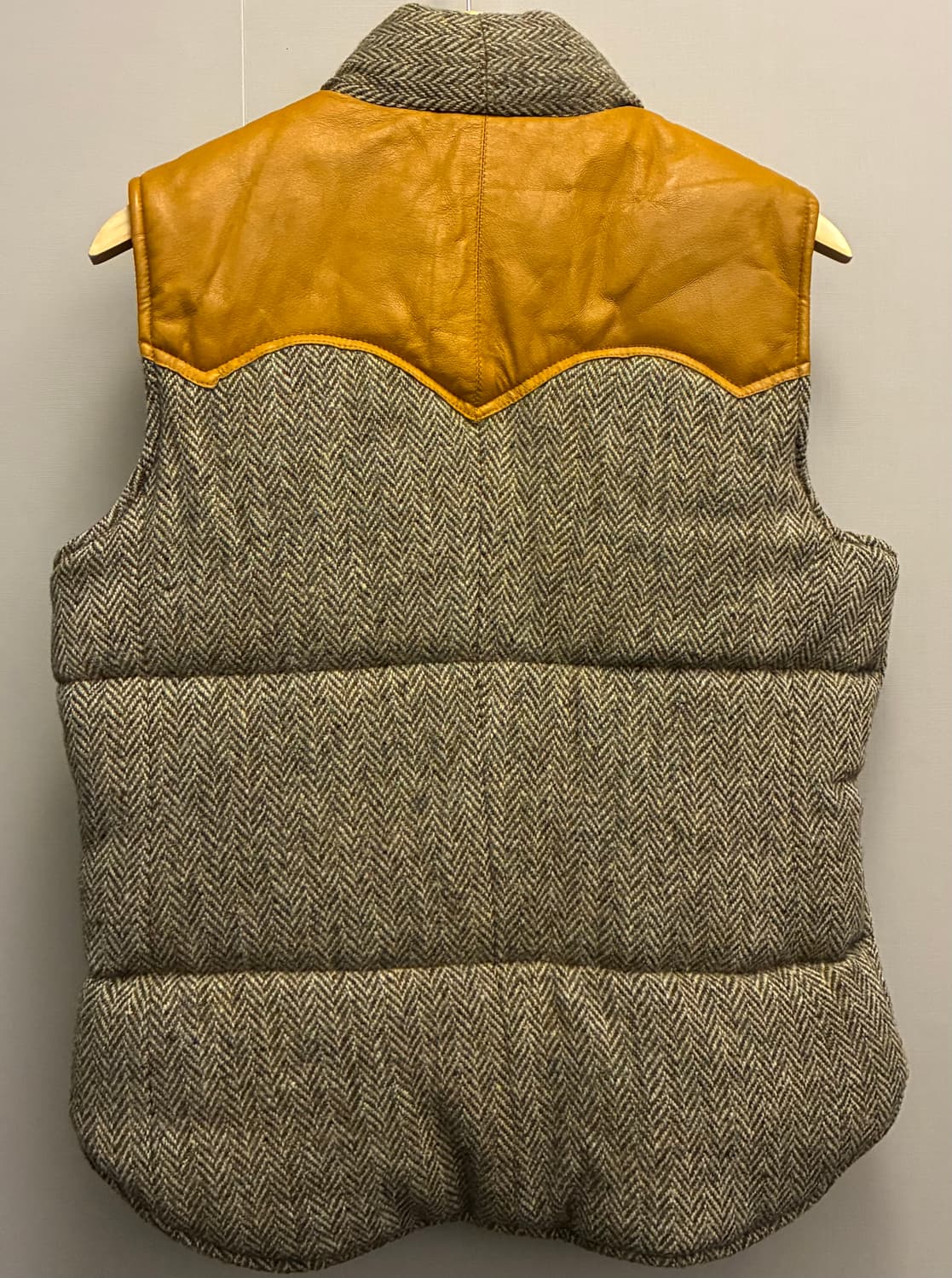 (S~M)USA 해리스트위드 x Cote mer 울 레더 다운 베스트 상품이미지5