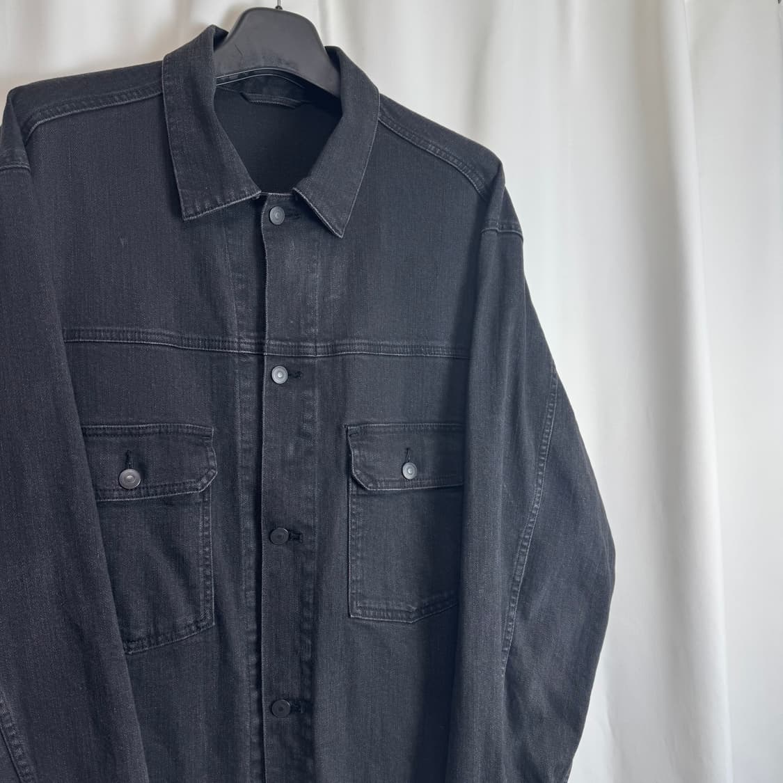 유니클로 데님트러커재킷 자켓 블랙 다크 그레이 4XL 상품이미지4