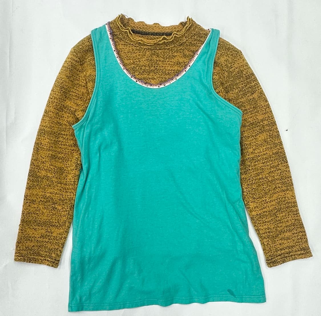 🩵하구미의 민트맛 데코라 코디세트🩵  레이어드 미니 스커트 상품이미지2