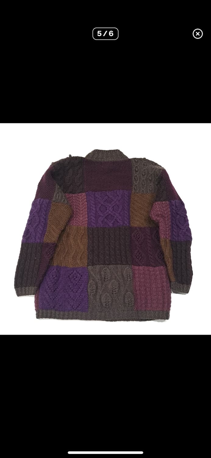 CLO7O S/M 엘엘빈 멀티 블록 크레이지 패턴 패치워크 니트 상품이미지5