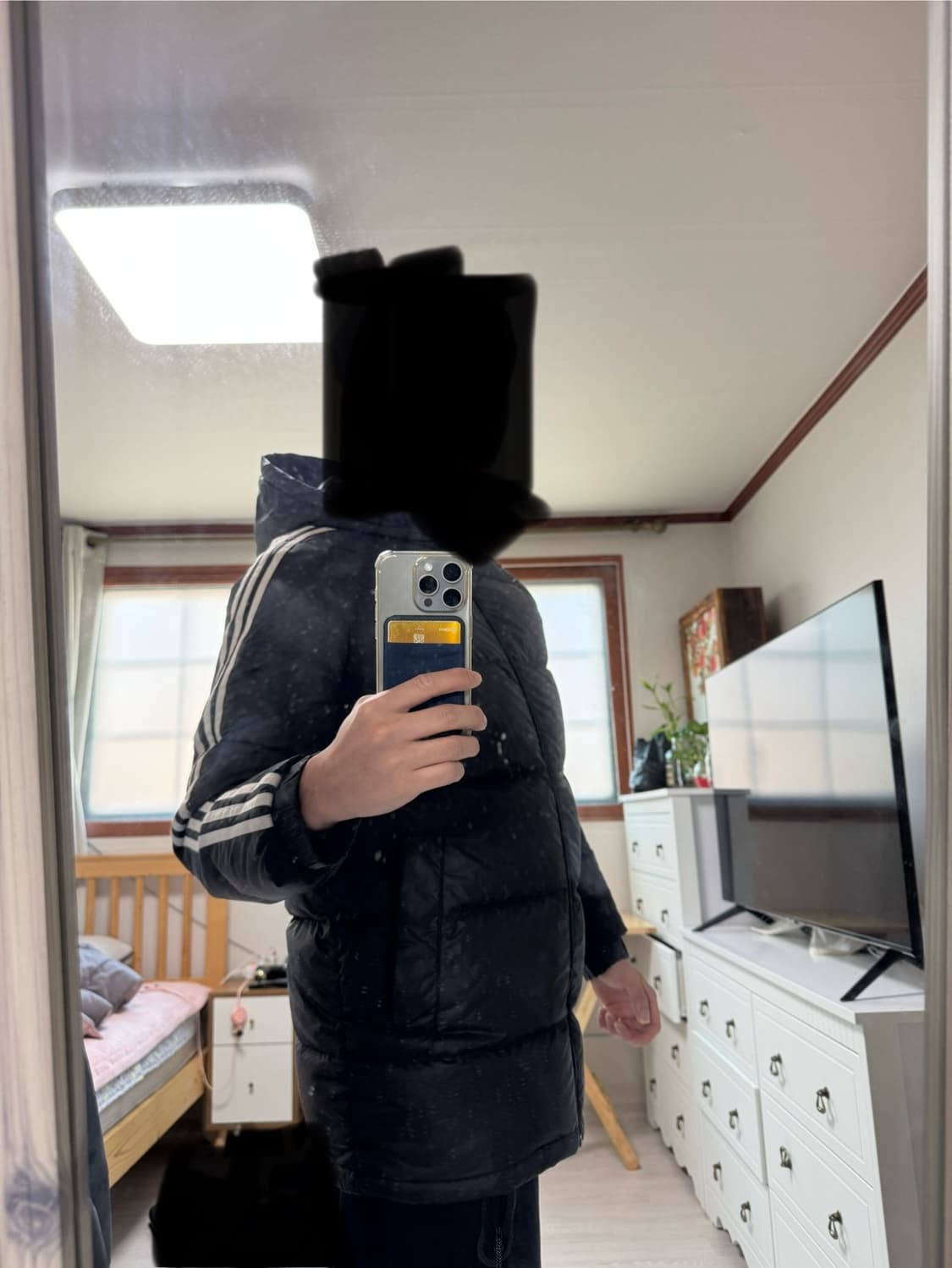 아디다스 3선 구스 패딩 L 상품이미지4