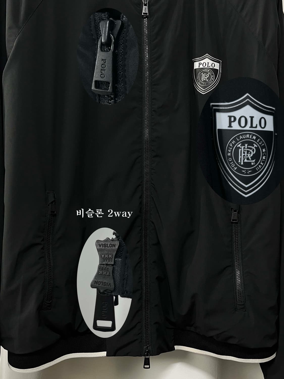 폴로 랄프로렌 블랙 p wing 스크래블 쉴드 블루종 자켓 상품이미지5