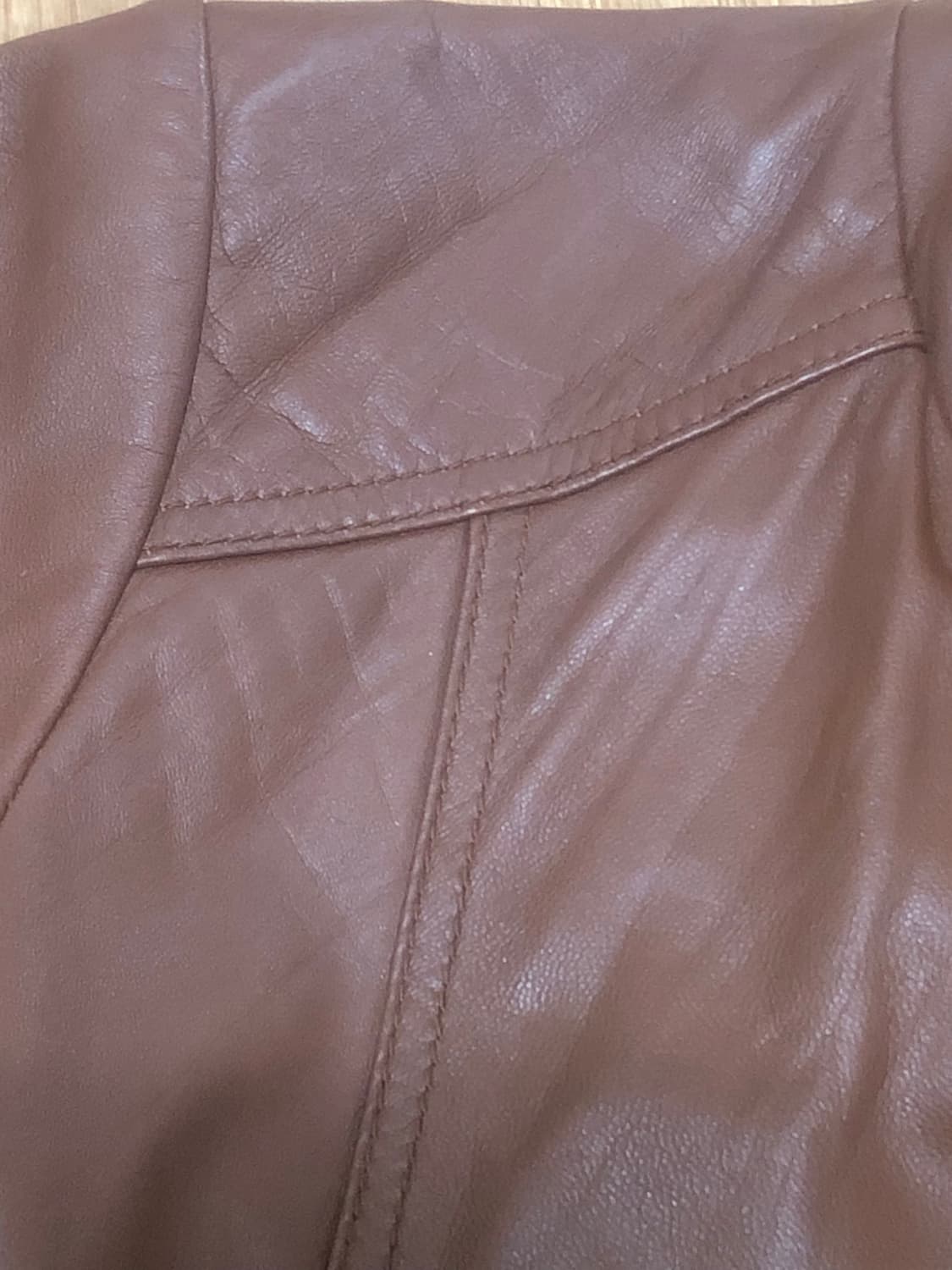 NAF NAF 나프나프 브라운 양가죽 레더 자켓 S~M 상품이미지7