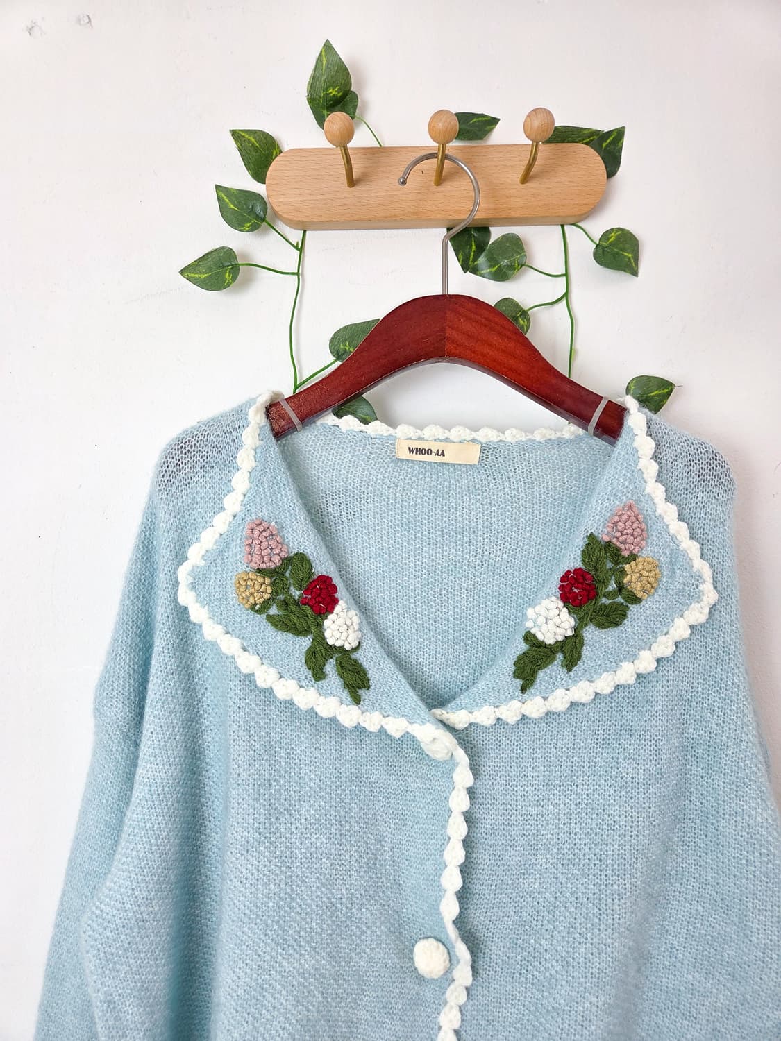 꽃자수 카라 가디건 상품이미지2