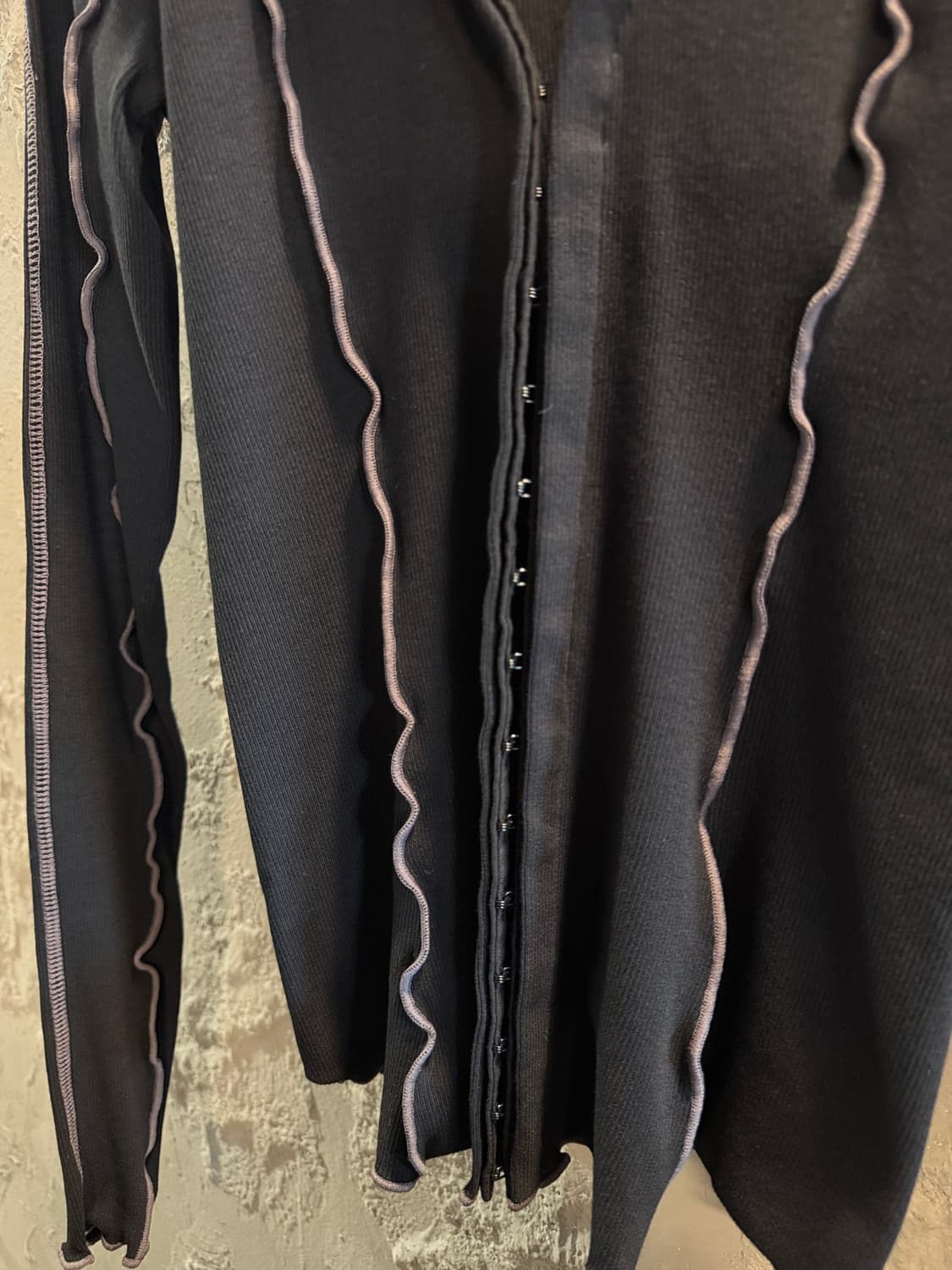 디젤 코르셋 훅 디테일 슬림 가디건 블랙 XS 상품이미지6