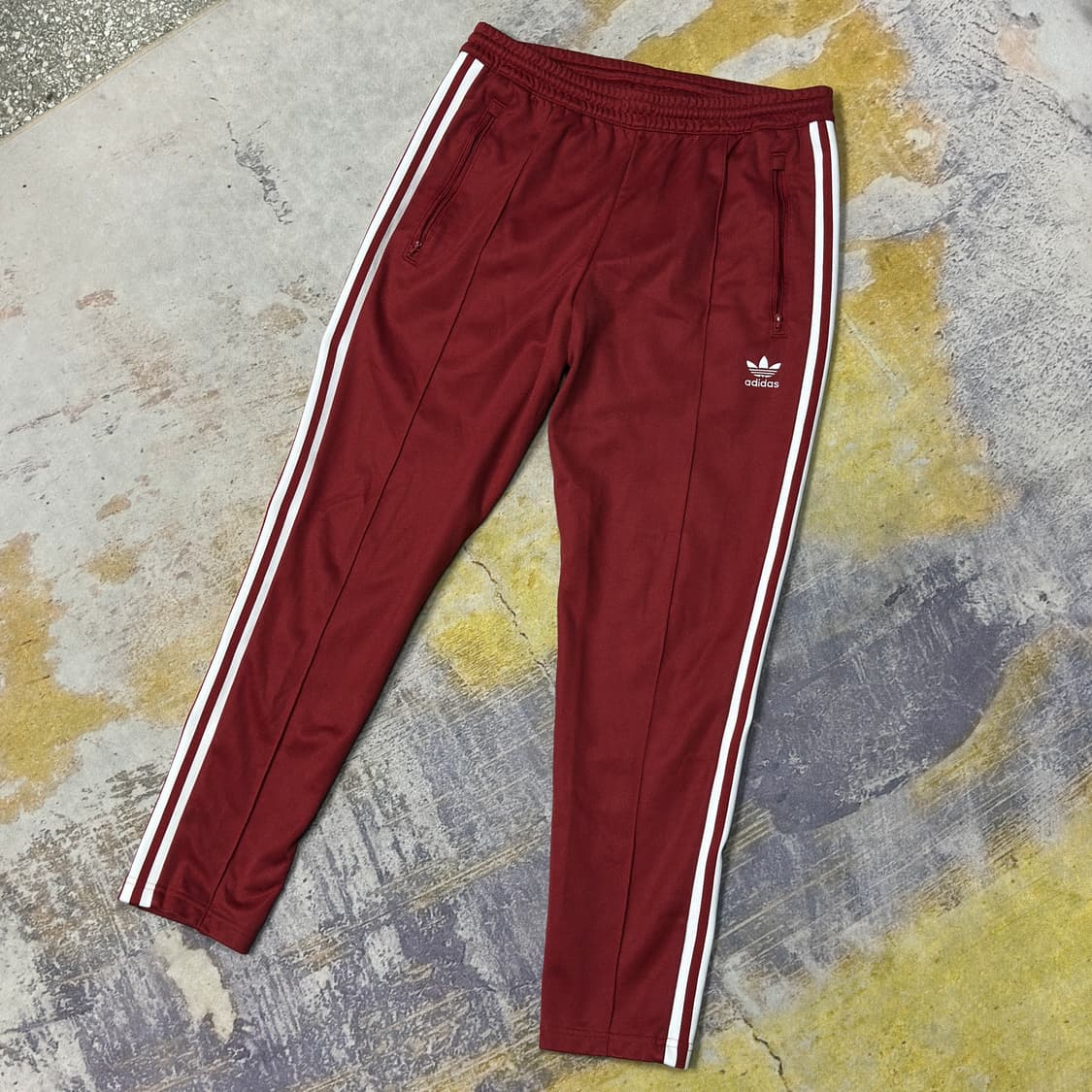 아디다스 베켄바우어 버건디 트랙세트 XL 상품이미지4