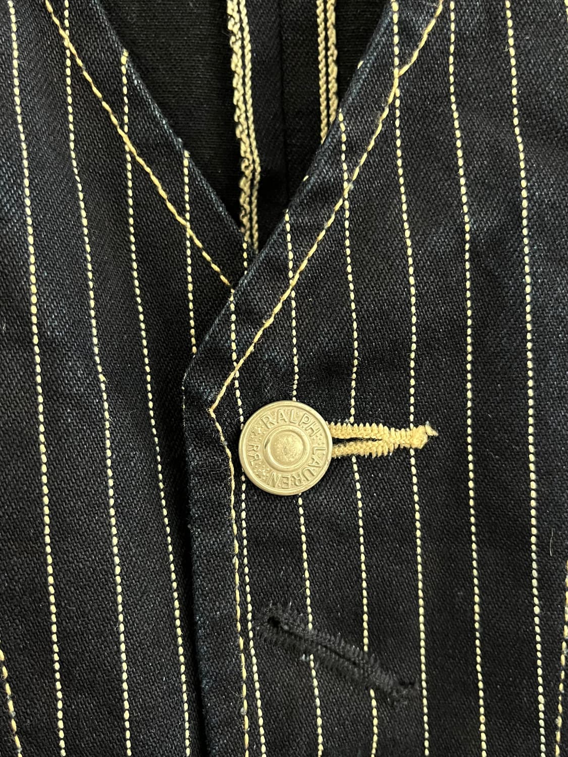 RRL 더블알엘 스트라이프 데님 베스트 상품이미지5