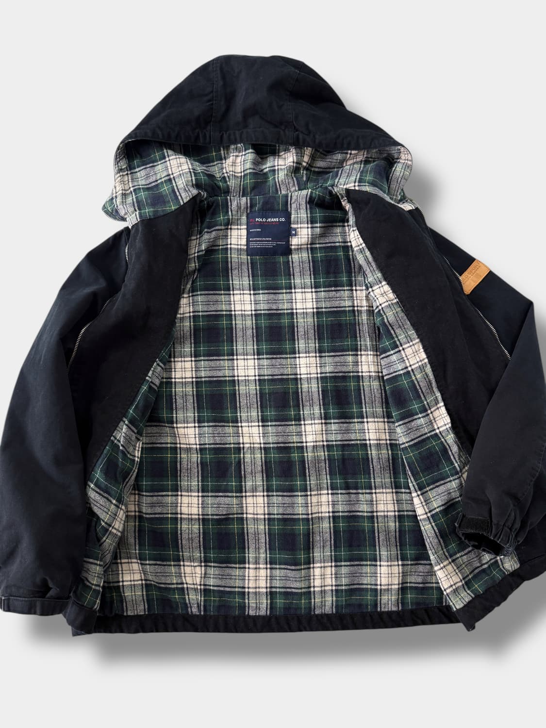 폴로 랄프로렌 00's 루즈핏 블랙 코튼 후드 점퍼 상품이미지3