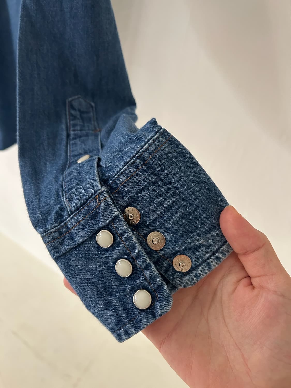 80-90s vtg Wrangler Denim Western shirt. 상품이미지5