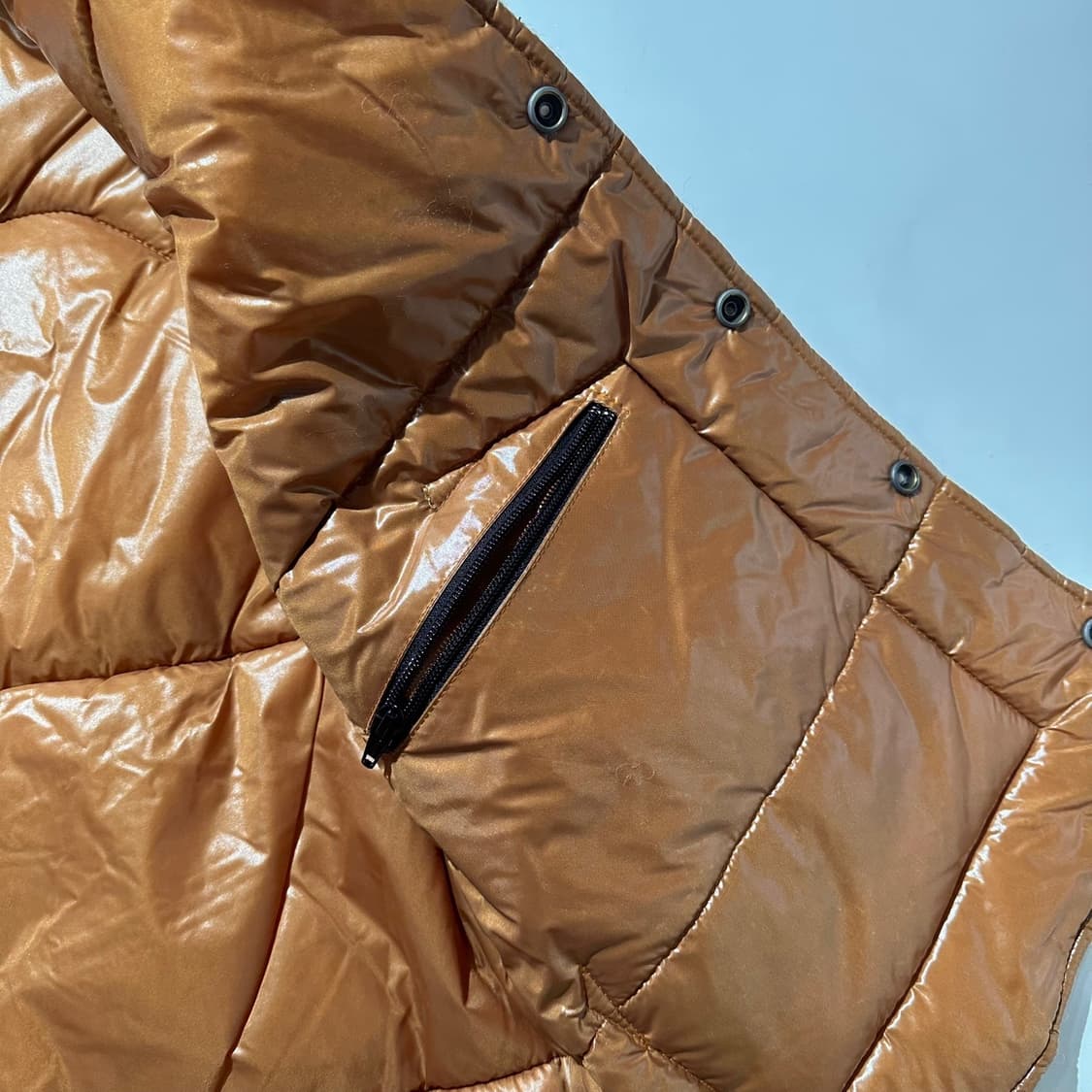 해리스 트위드 헤링본 레더 배색 웨스턴 패딩 베스트 상품이미지7