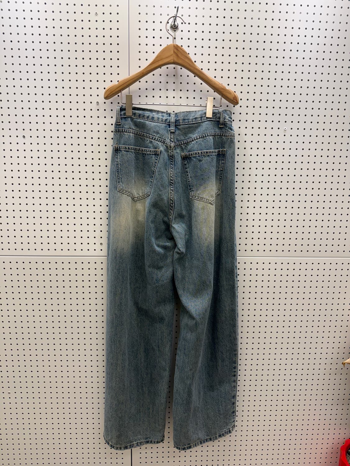 워싱 와이드 스트레이트 데님 팬츠 U521 상품이미지3