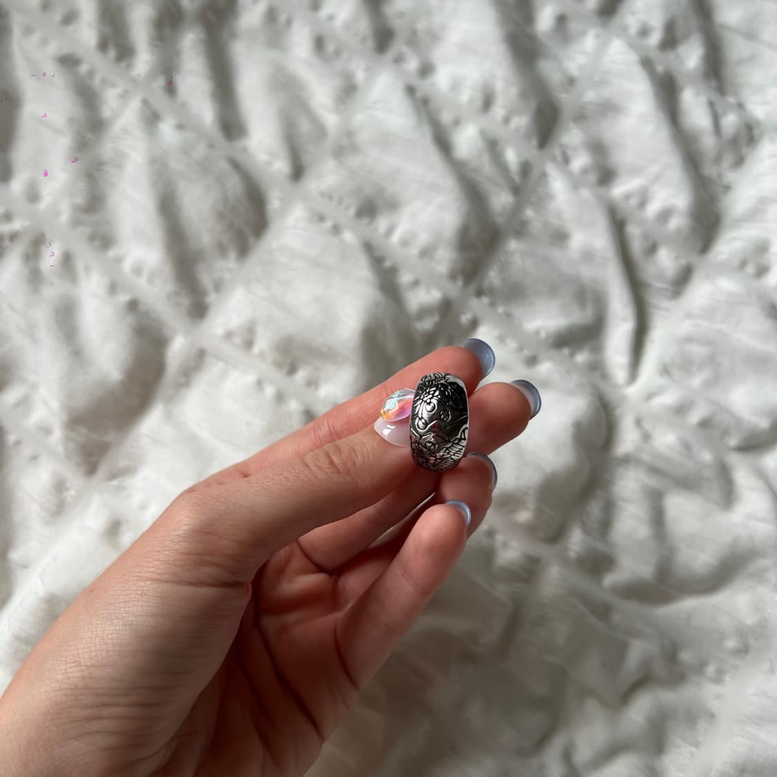 앤틱 플라워 패턴 실버 반지 상품이미지2