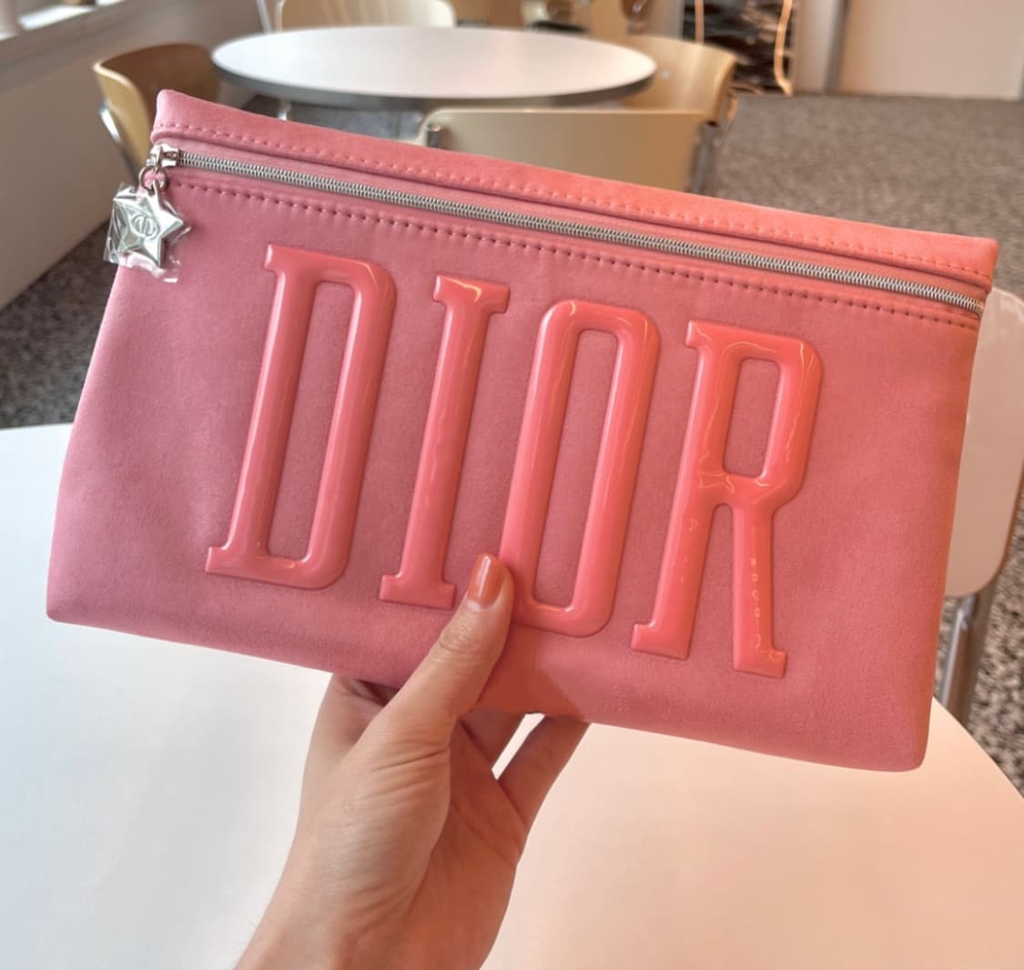 디올 스웨이드 핑크 파우치 겸 클러치 상품이미지1