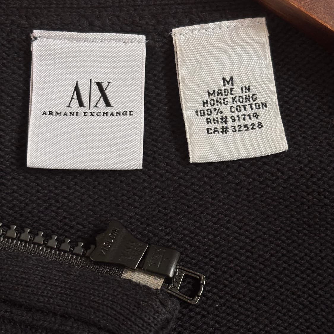 AX 알마니 익스체인지 M 블랙 니트 집업 가디건 블루종 상품이미지8