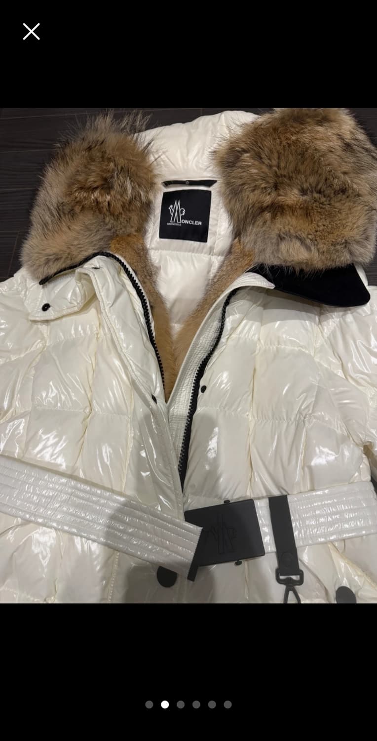 몽클레어 그레노블 벨티드 리얼폭스퍼 롱패딩 상품이미지2