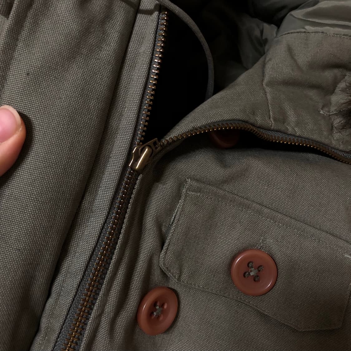 아디다스 카키 롱 점퍼 XS 상품이미지3