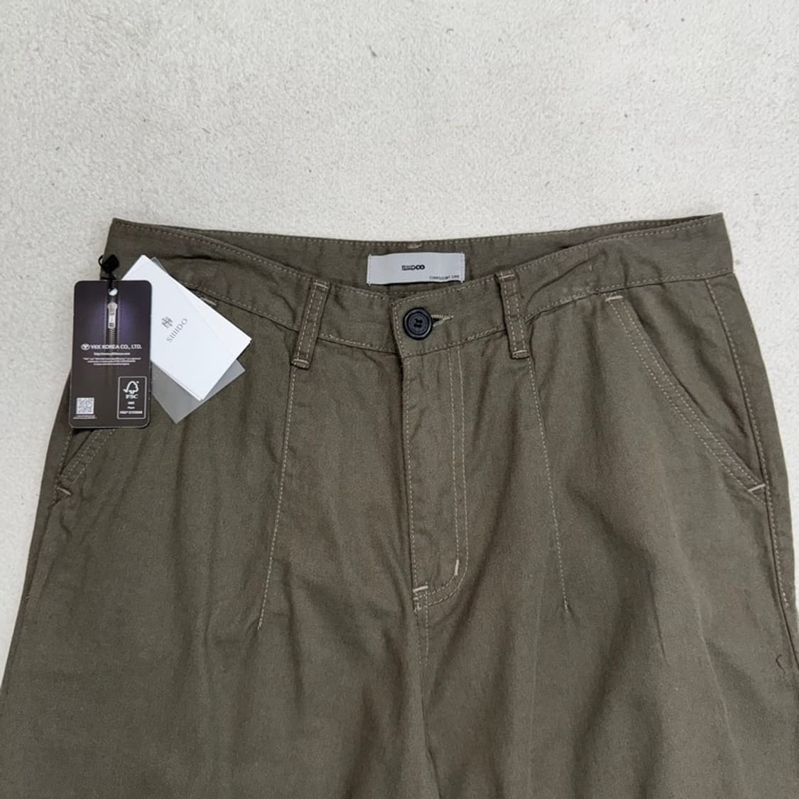새상품 SIIIDO 투턱 치노 팬츠 카키 2 상품이미지2