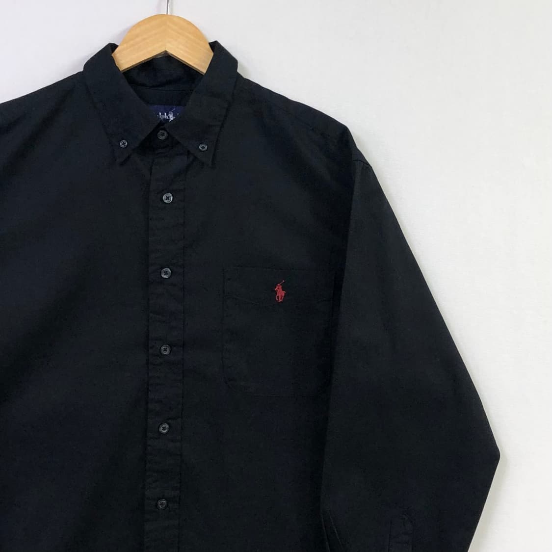 105 폴로 블랙 솔리드코튼 셔츠 상품이미지1