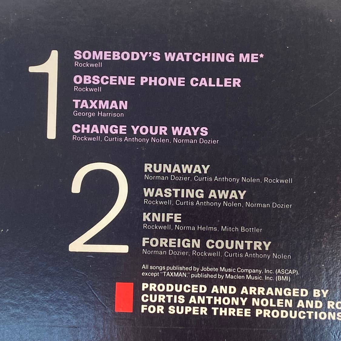 (중고LP-신스/훵크) Rockwell -Somebody's 상품이미지9