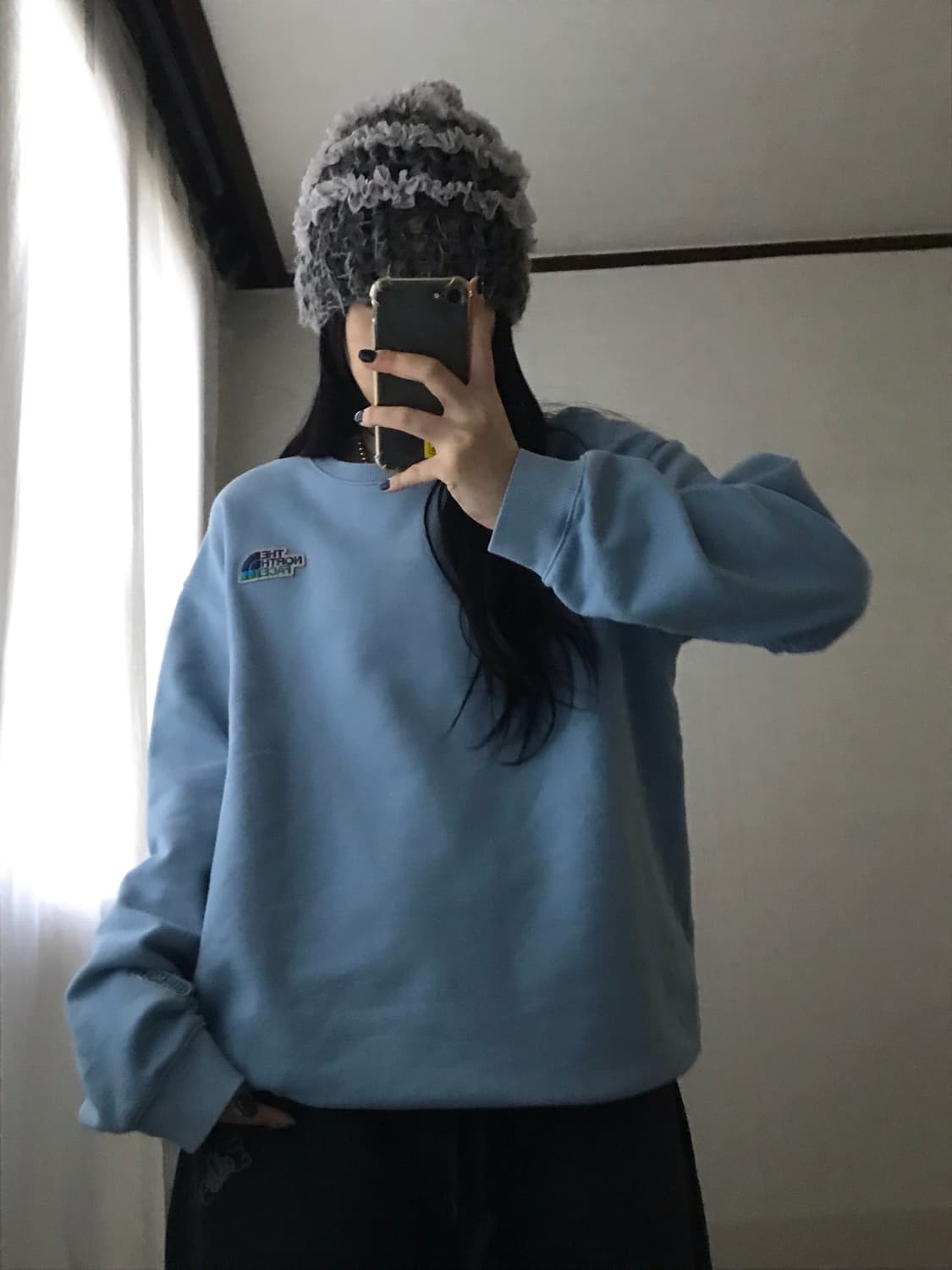 노페 연하늘 맨투맨 상품이미지5