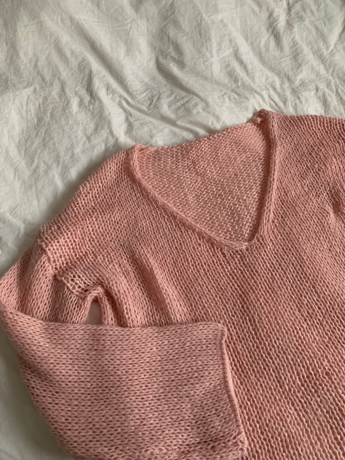 핑크 브이넥 니트 상품이미지4