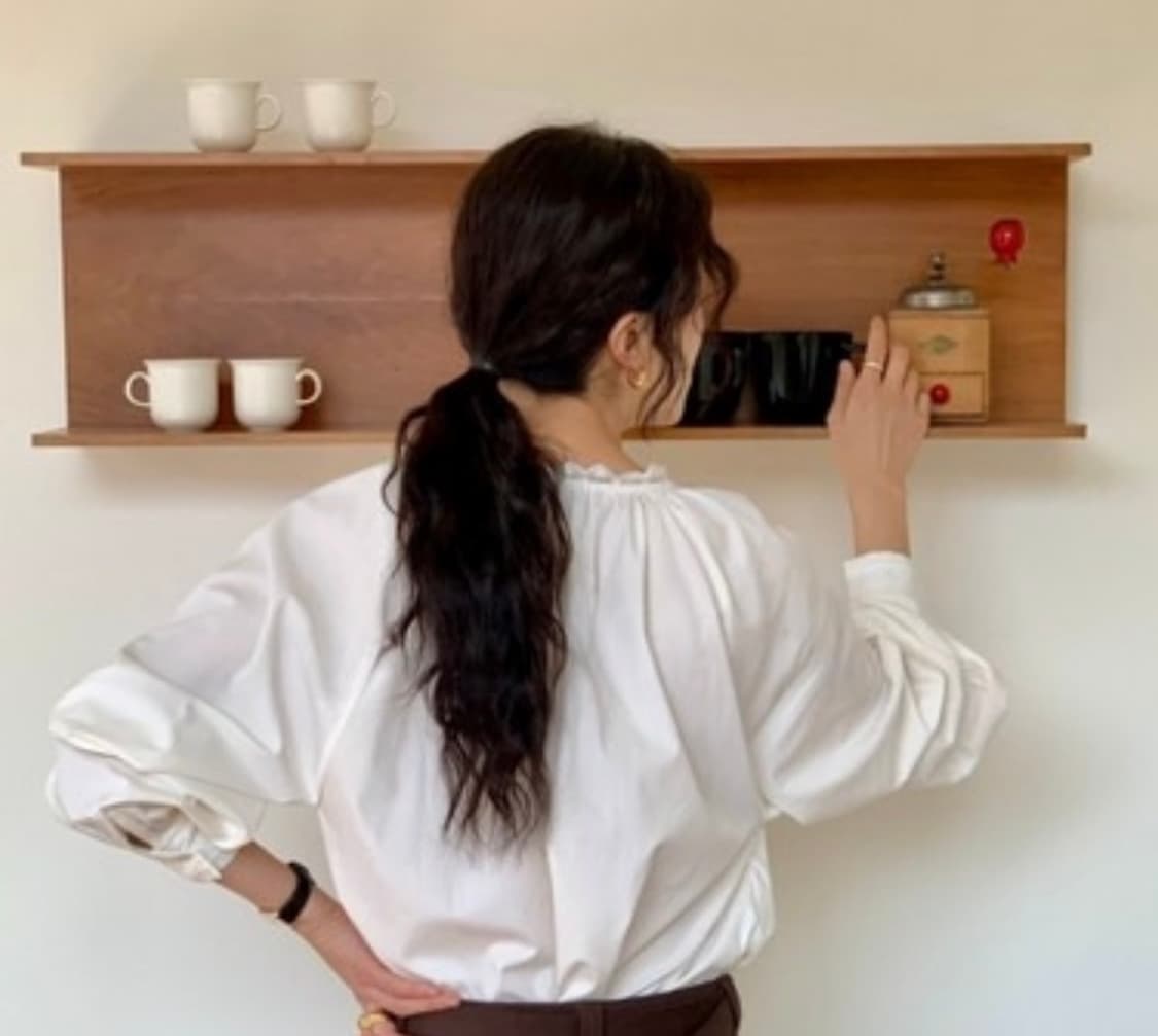 프릴 타이 블라우스(크림아이보리) 새상품 상품이미지2