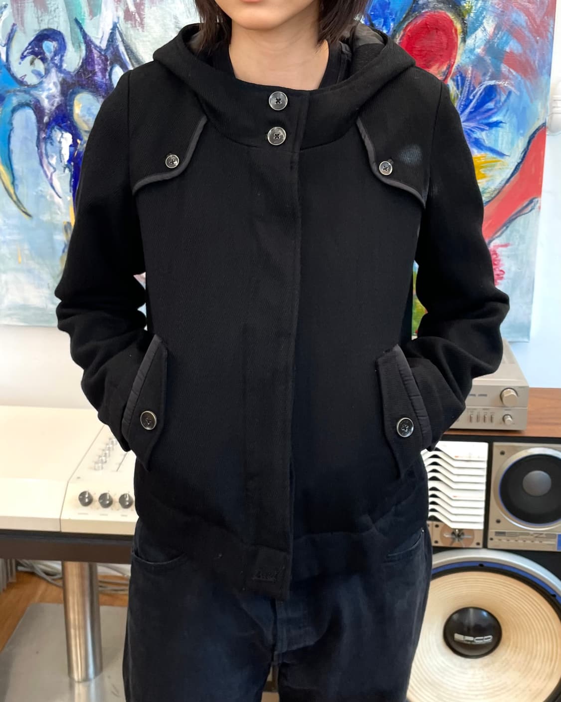 [S] 디젤 울 후드 숏 자켓 상품이미지2