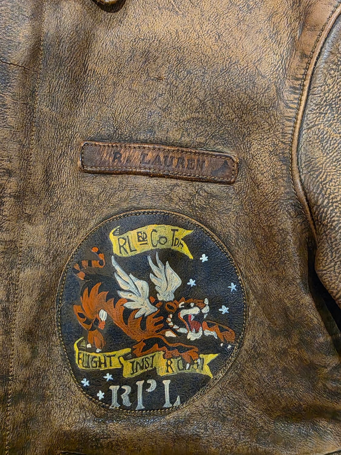 폴로 랄프로렌 A-2 플라잉 타이거 구형 레더 자켓 (M사이즈) 상품이미지4