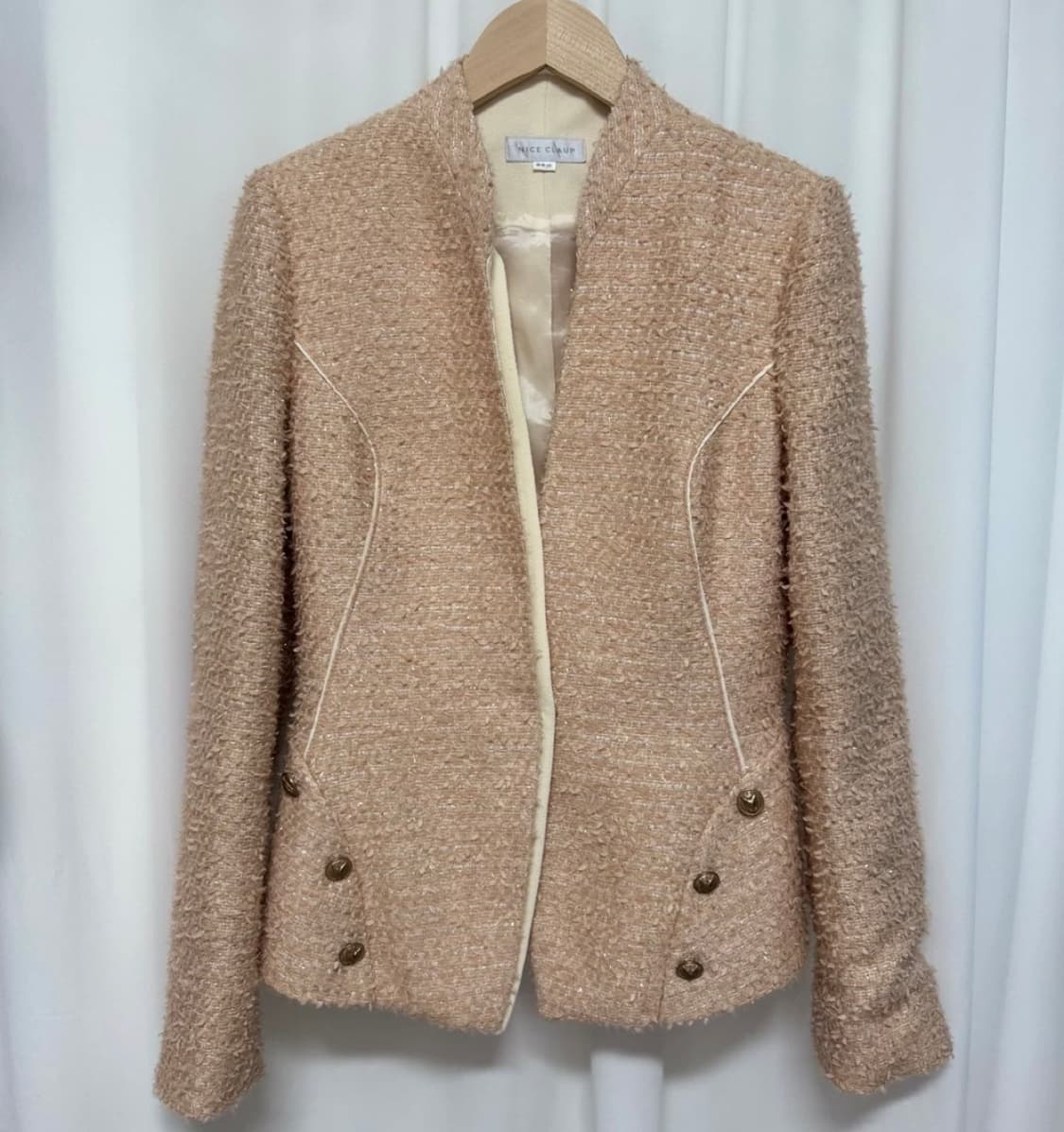 나이스클랍 베이지 트위드 자켓 상품이미지1