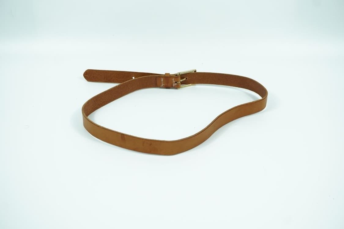 빈티지 에이징 리얼 레더 브라운 통가죽 벨트 상품이미지2