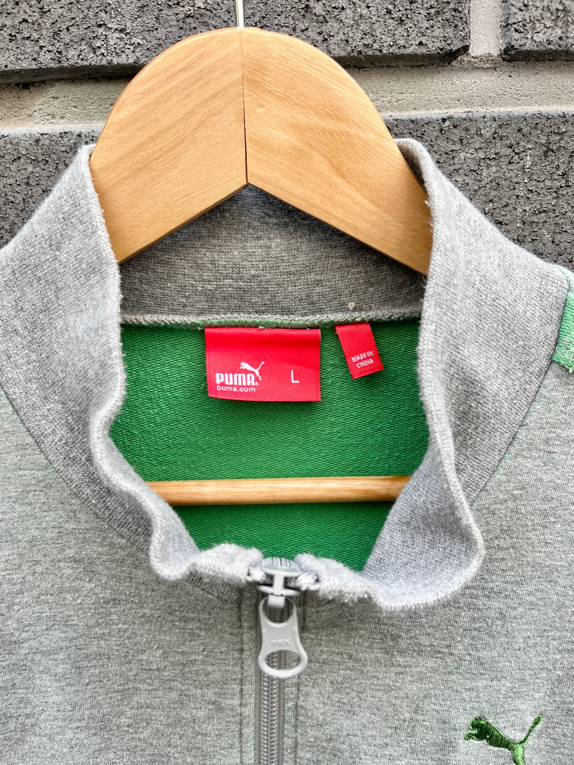 00s Puma 퓨마 그린 로고 코튼 트랙 자켓 상품이미지4