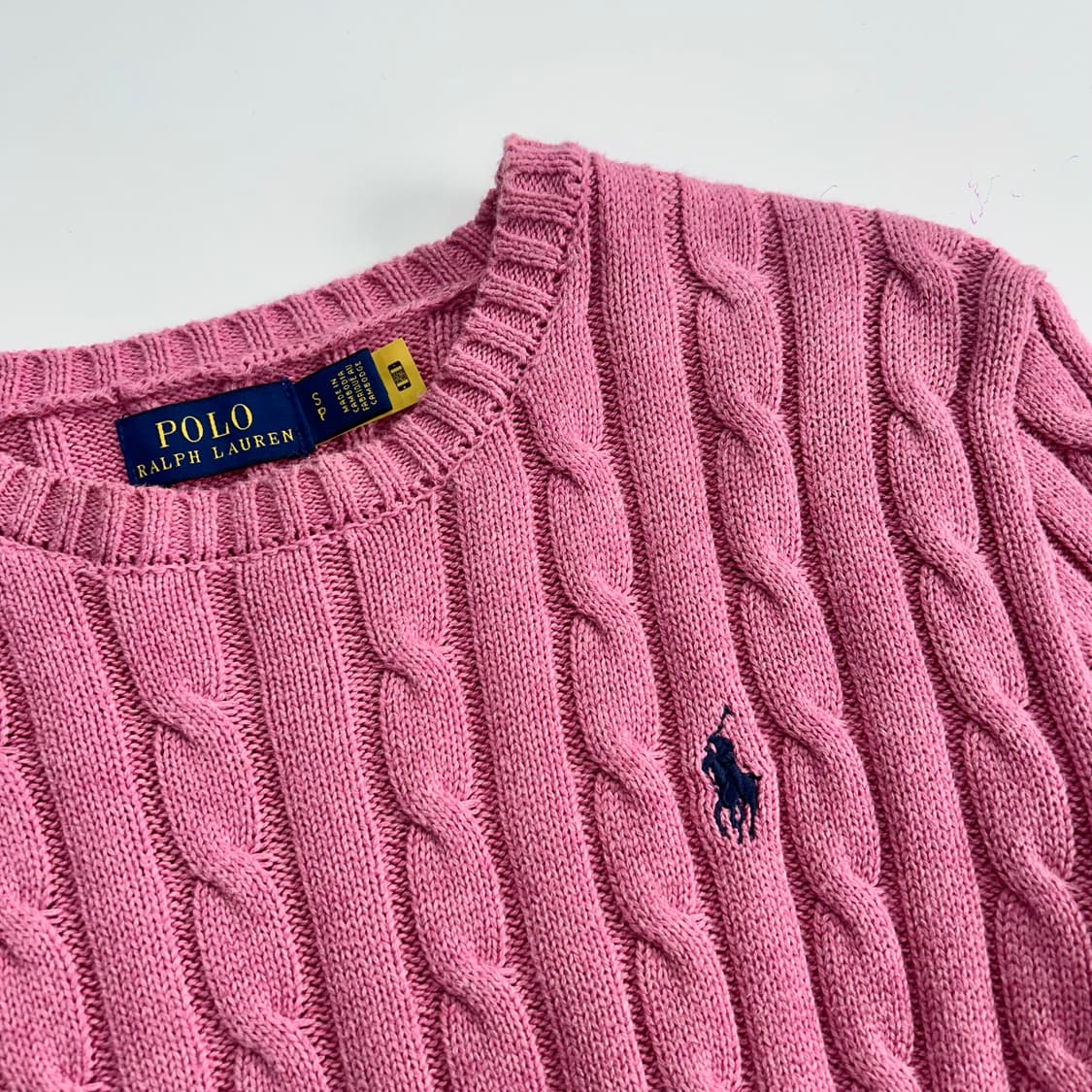 Polo Ralph Lauren 폴로 핑크 네이비포니 케이블 니트 상품이미지4