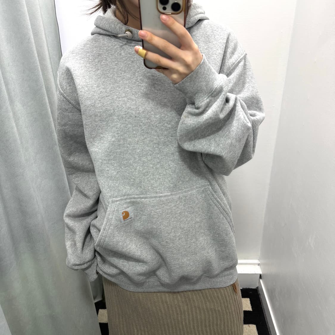 칼하트 그레이 오리지널핏 후드티 상품이미지2