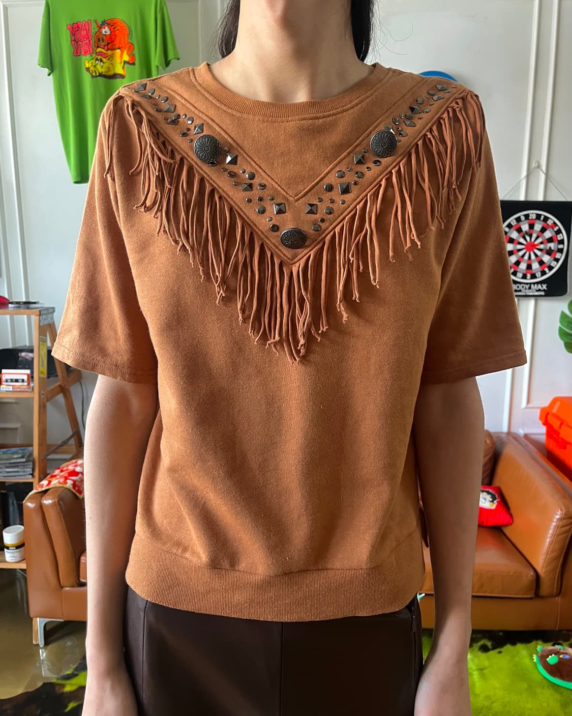 SPRAY PREMIUM by スプレイ Fringe 1/2 T-Shirt 상품이미지2