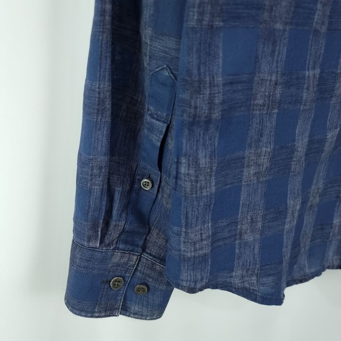 [솔리드 옴므] 체크 셔츠 네이비 P01532 상품이미지6