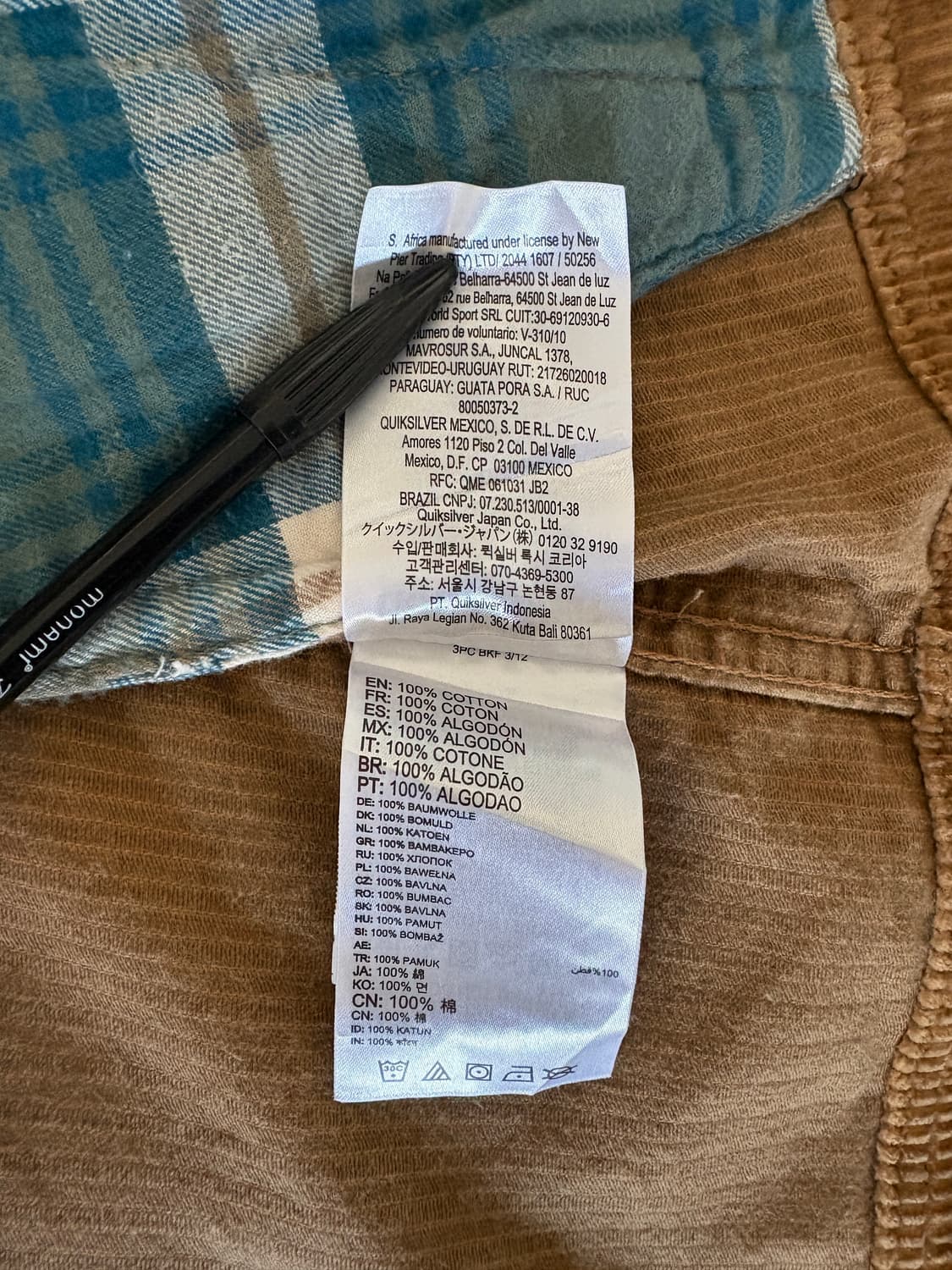 퀵실버 Quiksilver Waterman 코듀로이 셔츠 S 상품이미지7