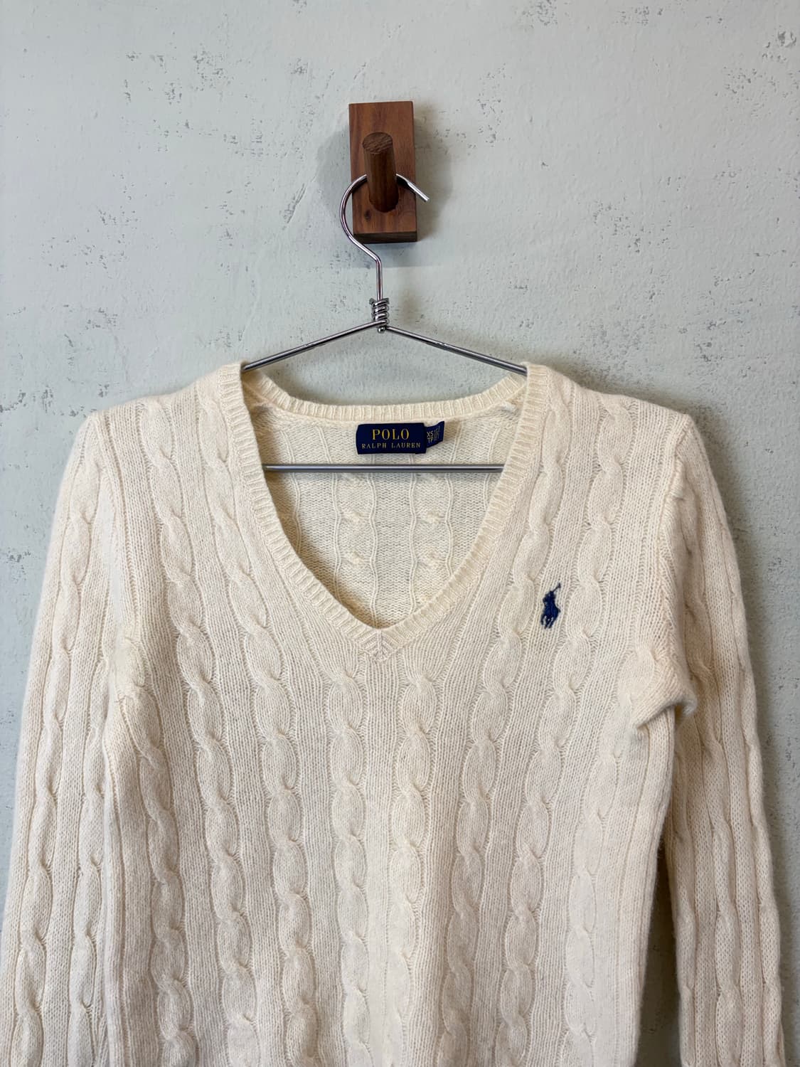 폴로랄프로렌 캐시미어 케이블 니트 아이보리 상품이미지4