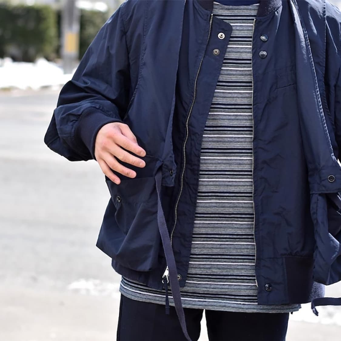 navy washer twill aviatior jacket 상품이미지2